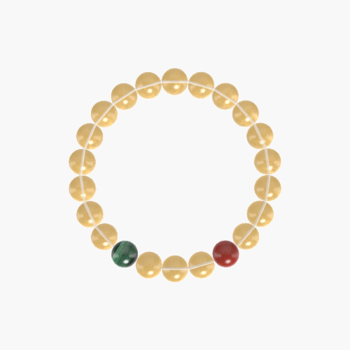 Citrine, Red Jasper and Malachite Bracelet