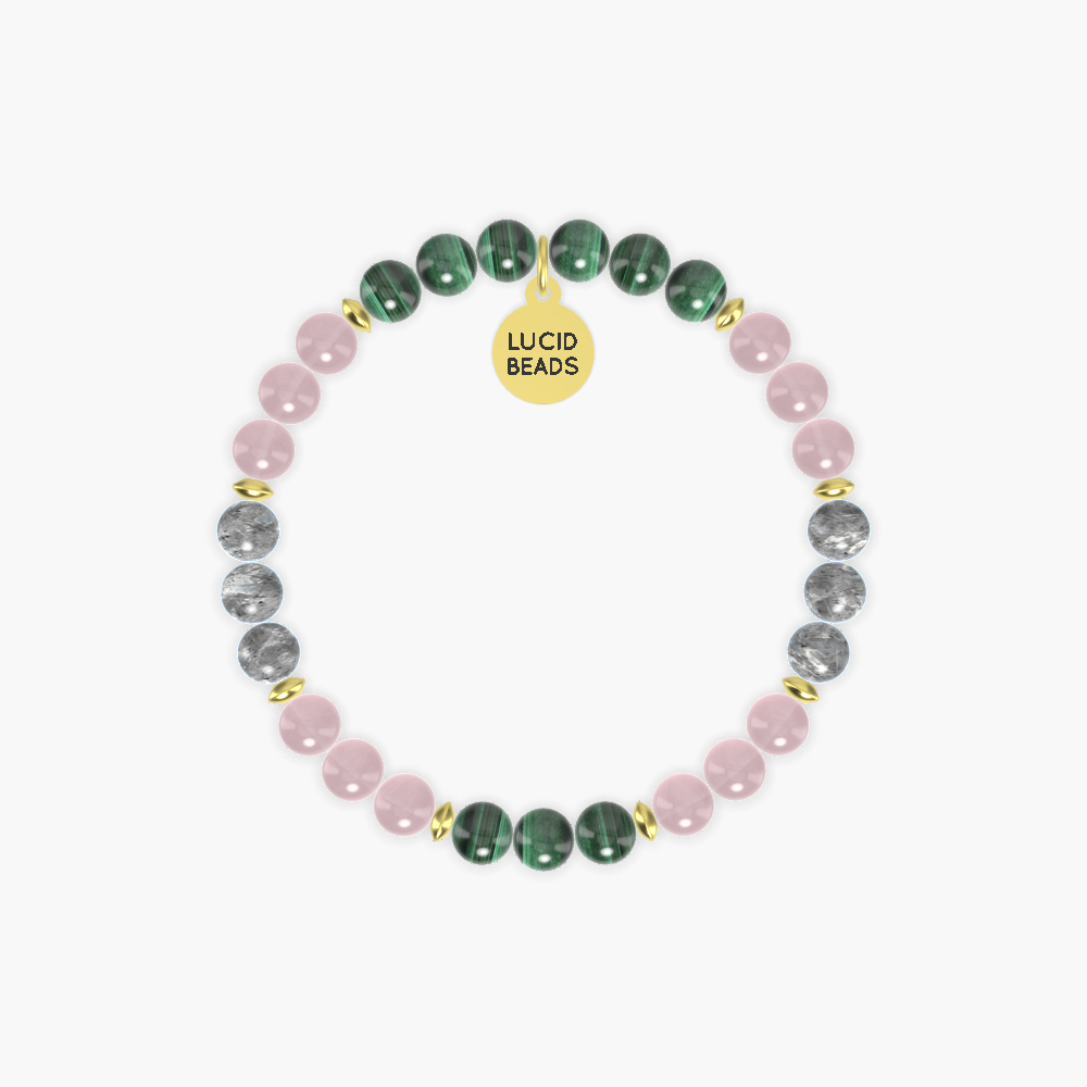 Rose Quartz, Malachite and Labradorite Bracelet