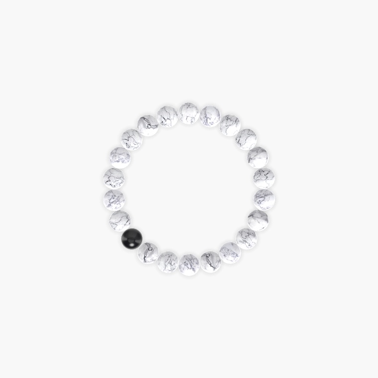 Howlite and Black Obsidian Bracelet
