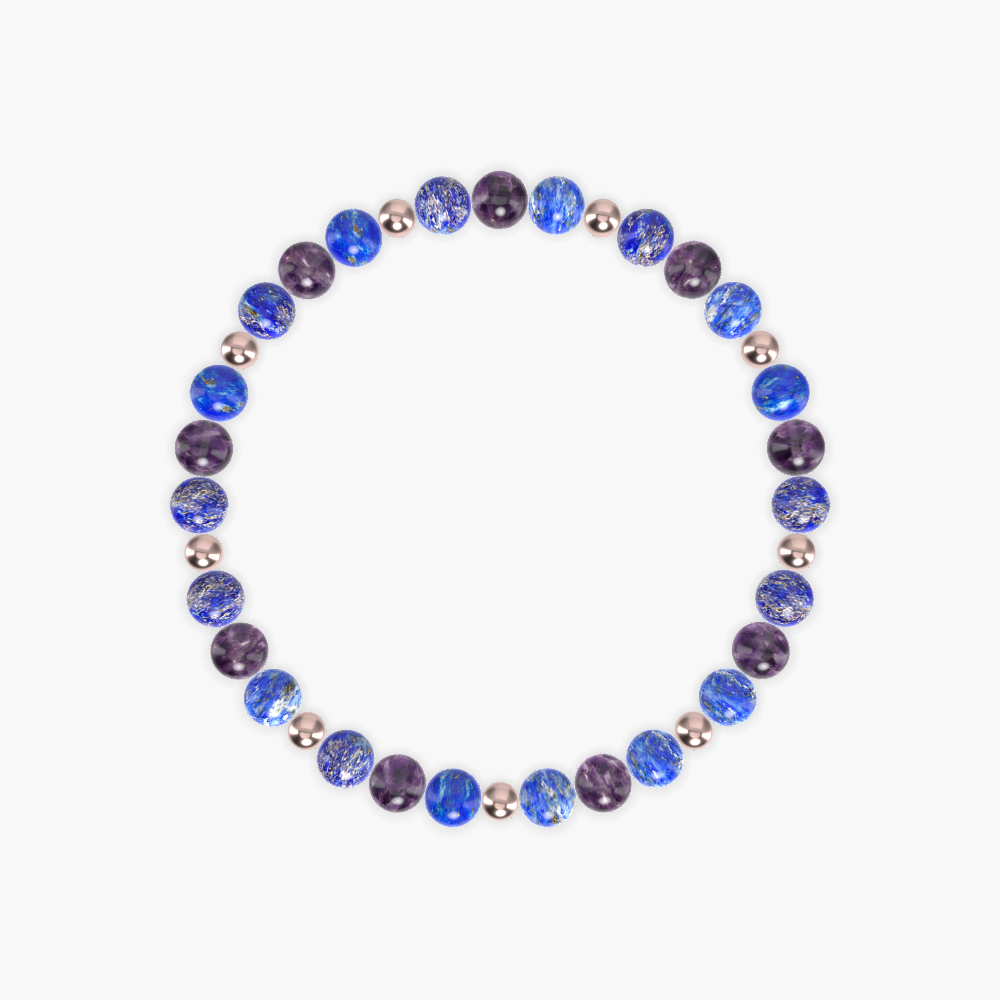 Celestial Guidance - Lapis Lazuli and Amethyst Bracelet