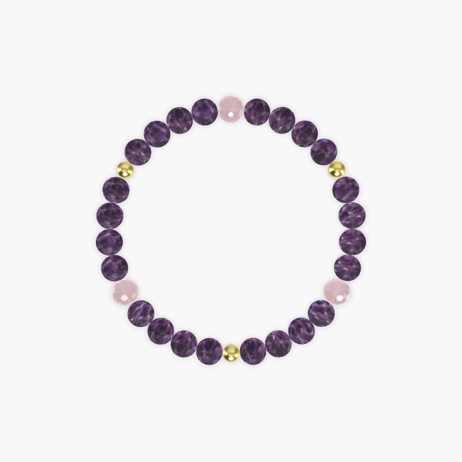 Amethyst and Rose Quartz Bracelet