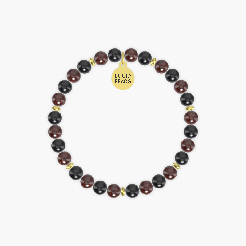 Black Tourmaline and Garnet Bracelet