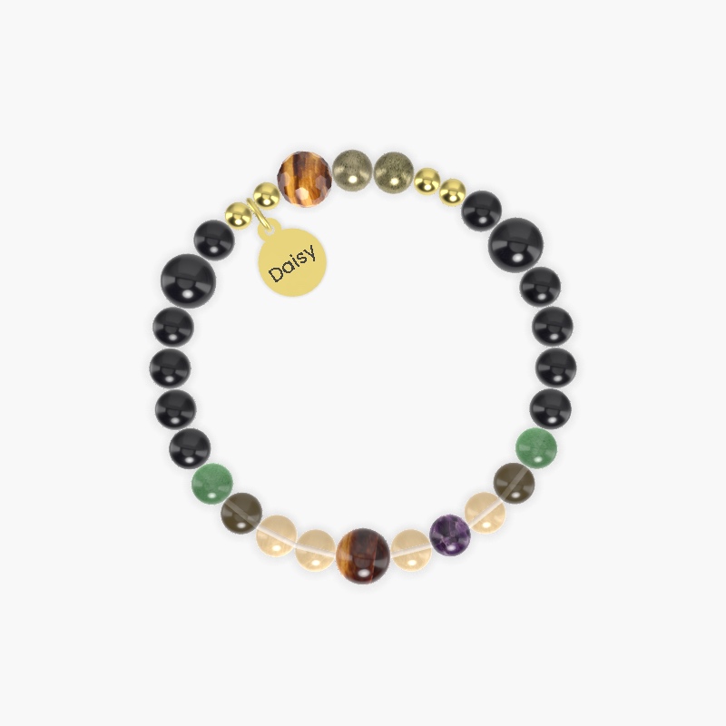 Black Obsidian, Citrine, Black Tourmaline and more Gemstone Bracelet