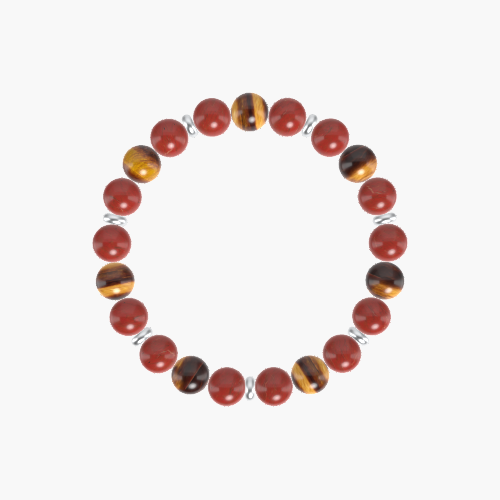 Red Jasper and Tiger Eye Bracelet