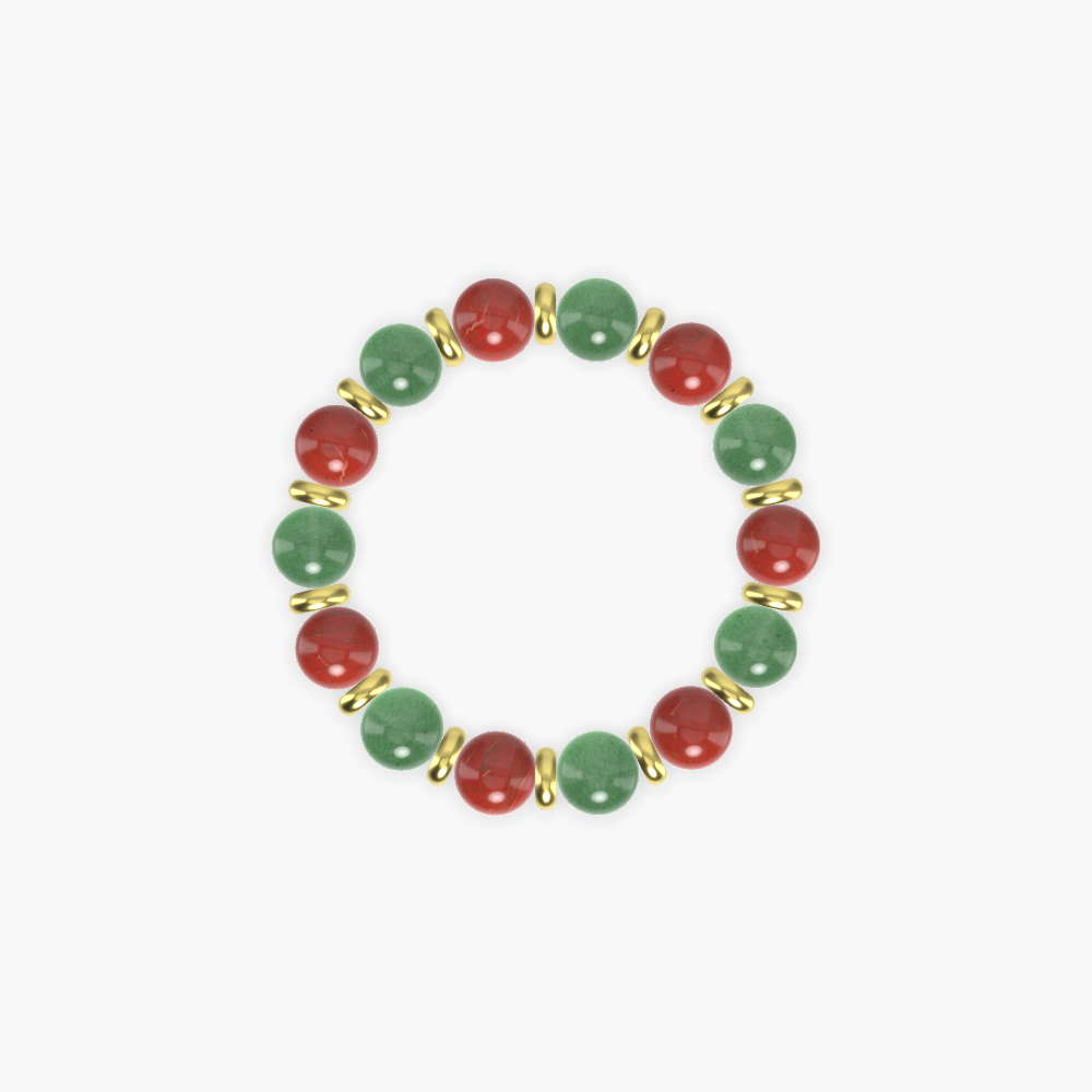 Aventurine and Red Jasper Bracelet