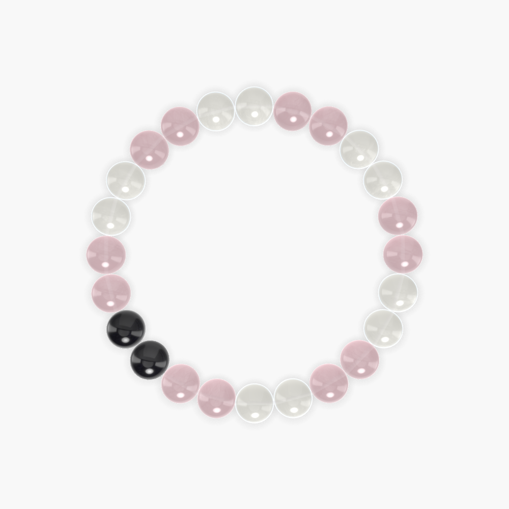 Rose Quartz, Moonstone, Black Obsidian and more Gemstone Bracelet