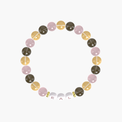 Smoky Quartz, Citrine and Rose Quartz Bracelet