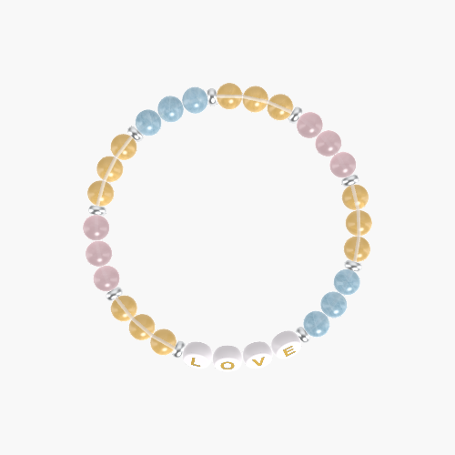 Citrine, Aquamarine and Rose Quartz Bracelet