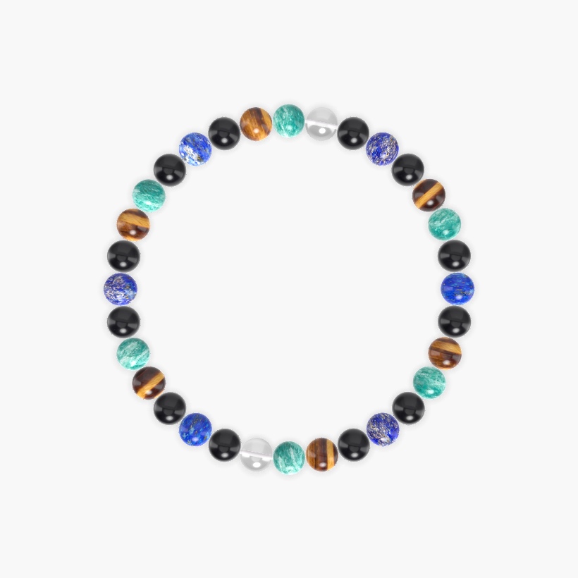 Black Obsidian, Amazonite, Tiger Eye and more Gemstone Bracelet