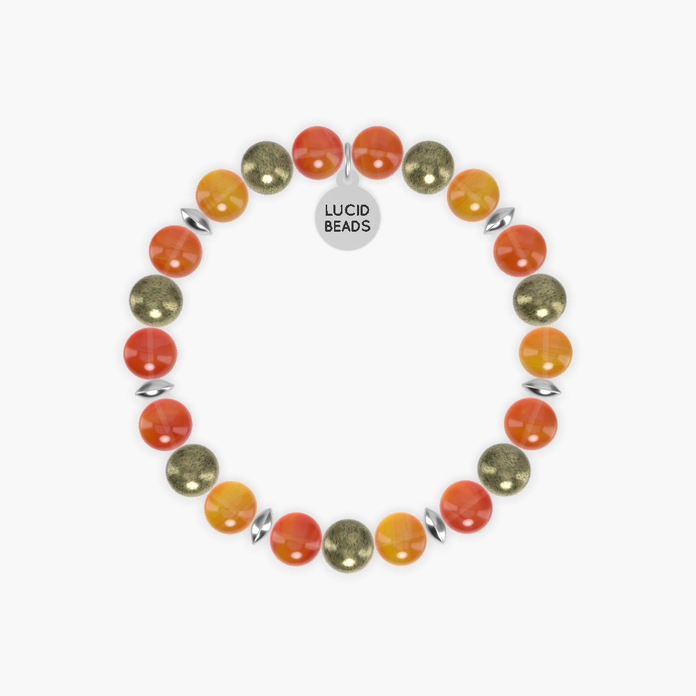 Courageous Fire Energy - Carnelian and Pyrite Bracelet