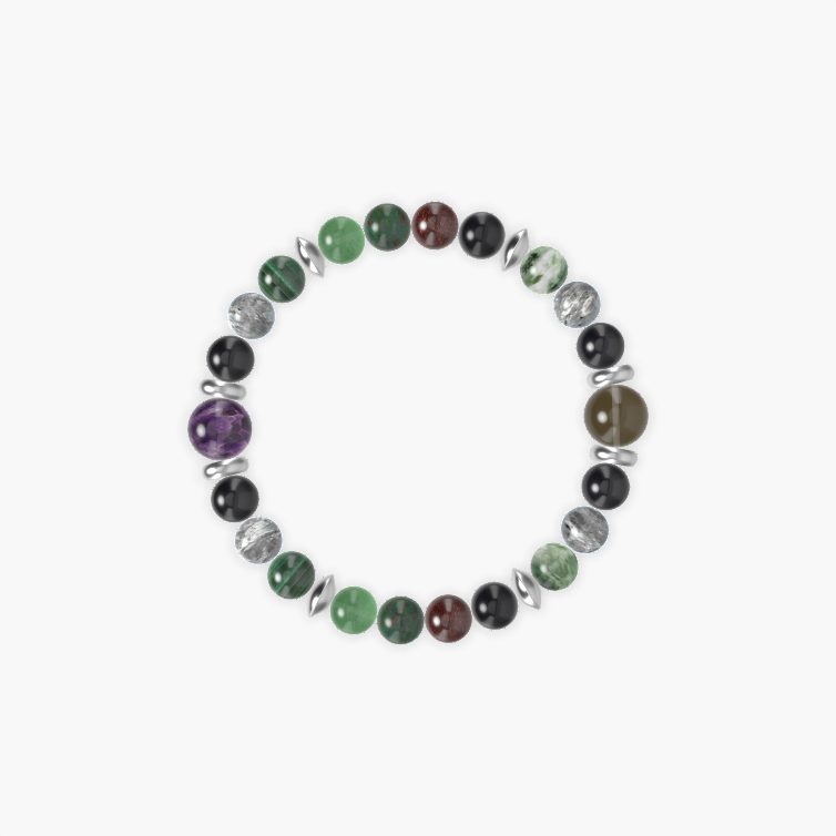 Black Tourmaline, Labradorite, Malachite and more Gemstone Bracelet