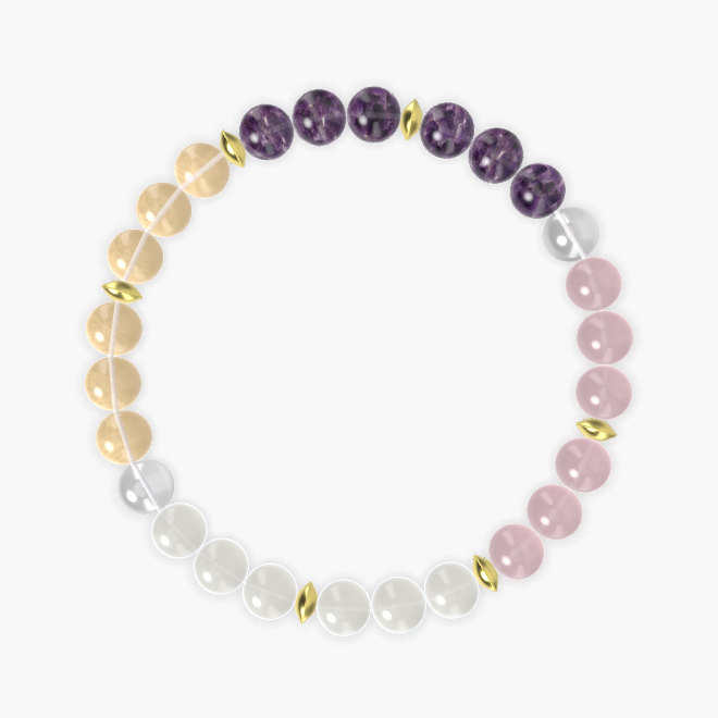 Moonstone, Rose Quartz, Amethyst and more Gemstone Bracelet