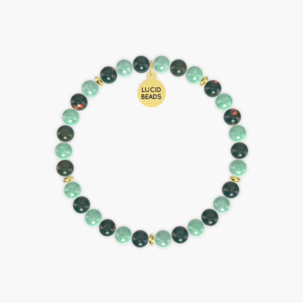 Green Jade and Bloodstone Bracelet