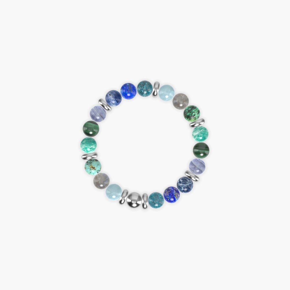 Apatite, Lapis Lazuli, Sodalite and more Gemstone Bracelet