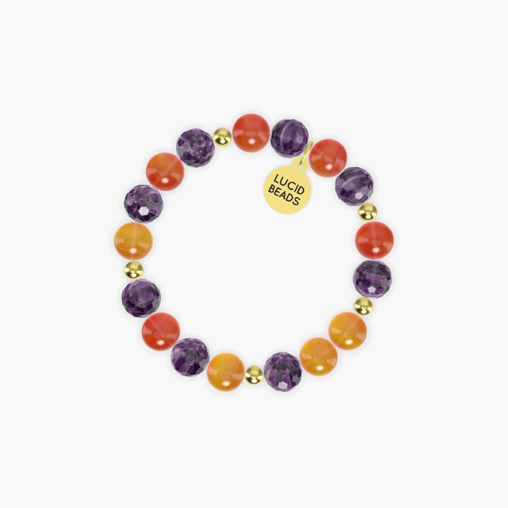 Carnelian and Amethyst Bracelet