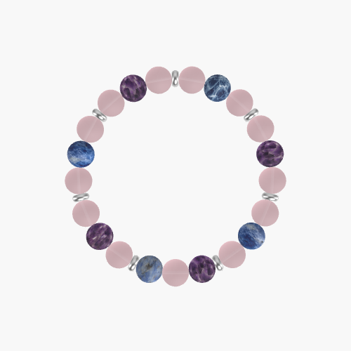 Rose Quartz, Amethyst and Sodalite Bracelet