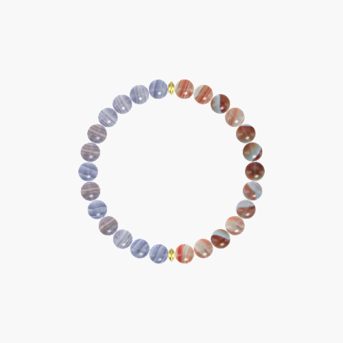 Sardonyx and Blue Lace Agate Bracelet