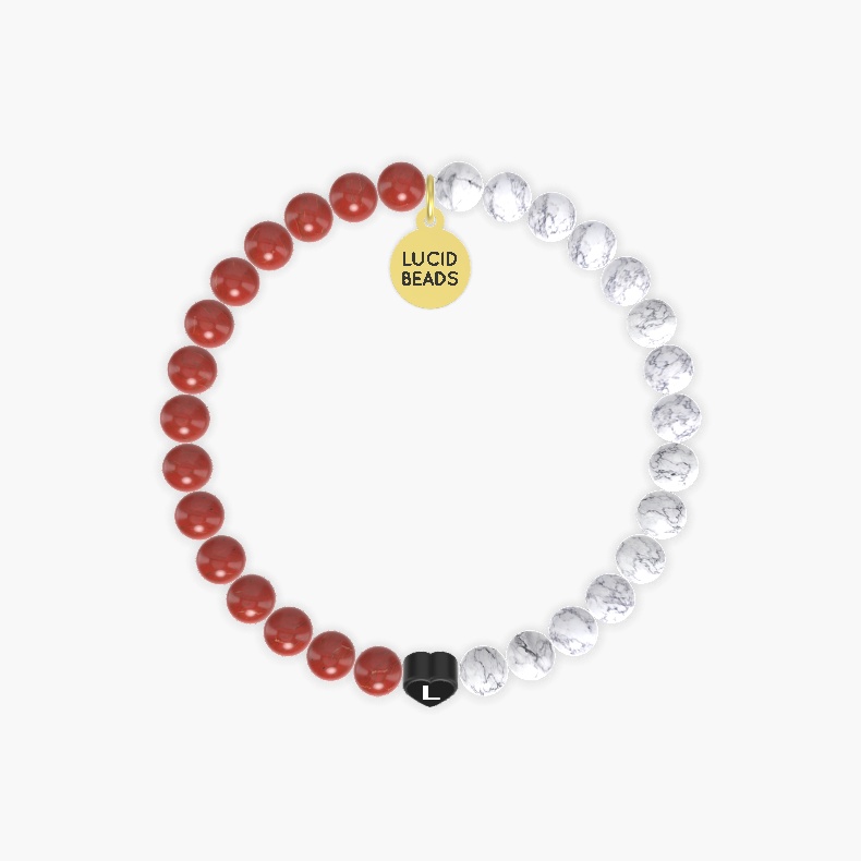 Howlite and Red Jasper Bracelet
