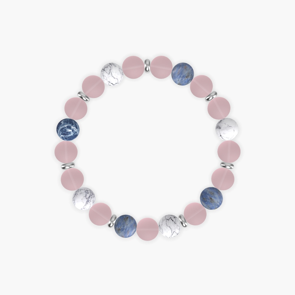Rose Quartz, Howlite and Sodalite Bracelet