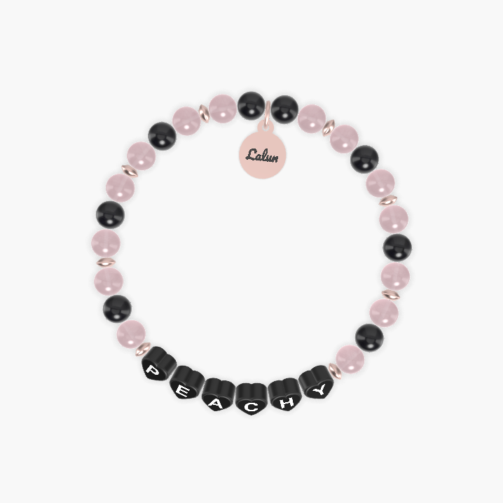 Rose Quartz and Black Obsidian Bracelet