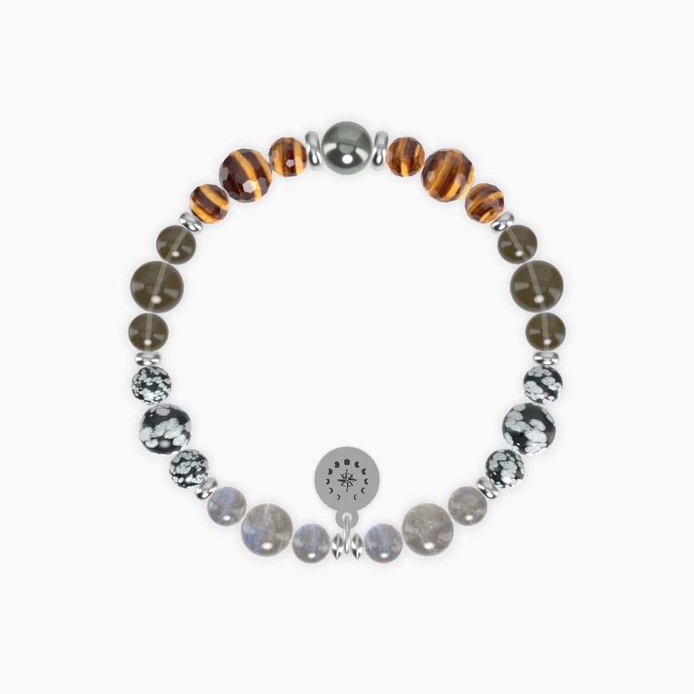 Labradorite, Snowflake Obsidian, Smoky Quartz and more Gemstone Bracelet