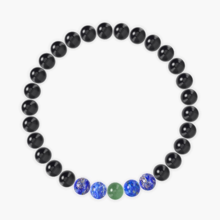 Black Obsidian, Lapis Lazuli and Aventurine Bracelet