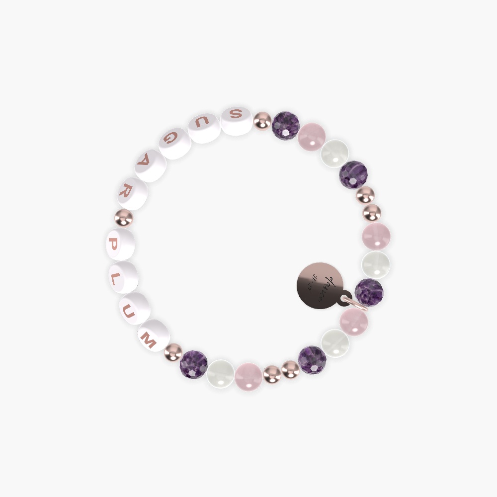 Amethyst, Rose Quartz and Moonstone Bracelet