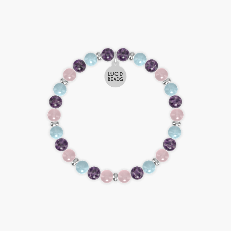 Amethyst, Rose Quartz and Aquamarine Bracelet