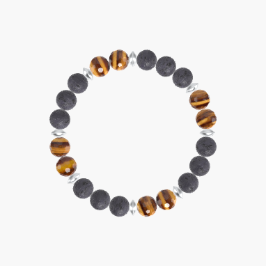 Lava Rock and Tiger Eye Bracelet