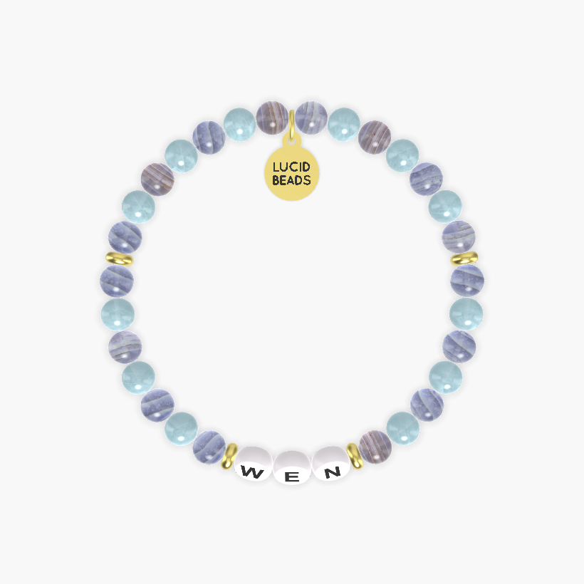 Blue Lace Agate and Aquamarine Bracelet