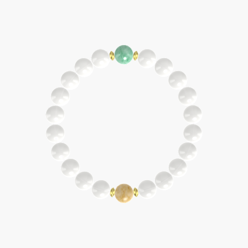 White Jade, Yellow Jade and Green Jade Bracelet