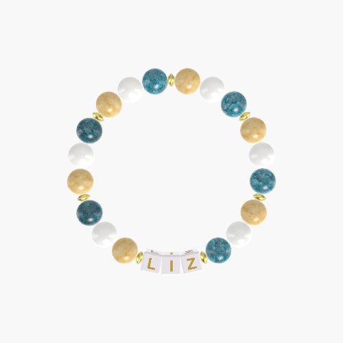 Apatite, White Jade and Yellow Jade Bracelet