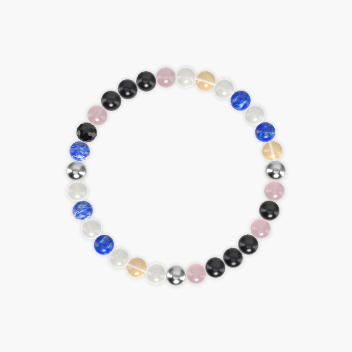 Moonstone, Black Tourmaline, Rose Quartz and more Gemstone Bracelet