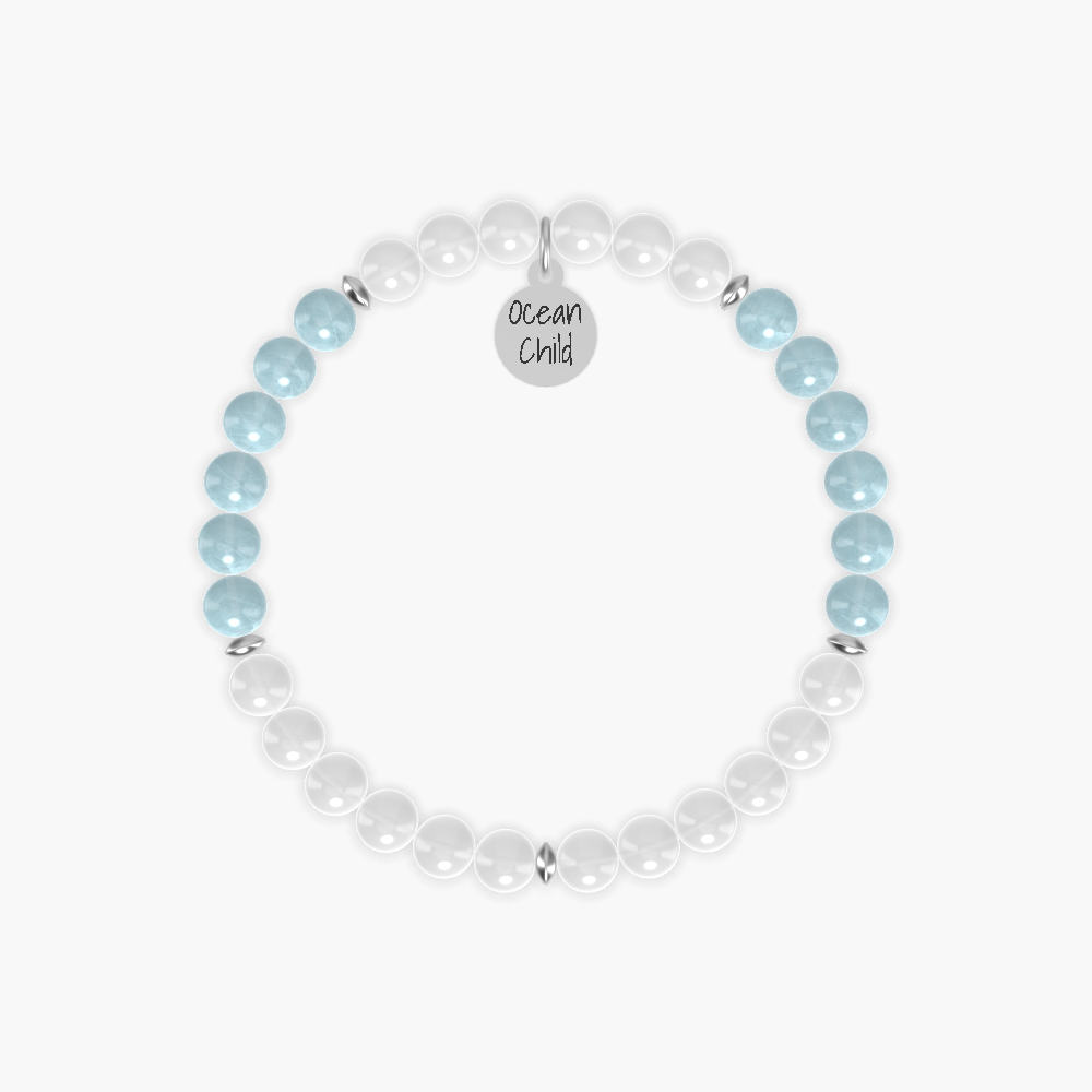 White Jade and Aquamarine Bracelet