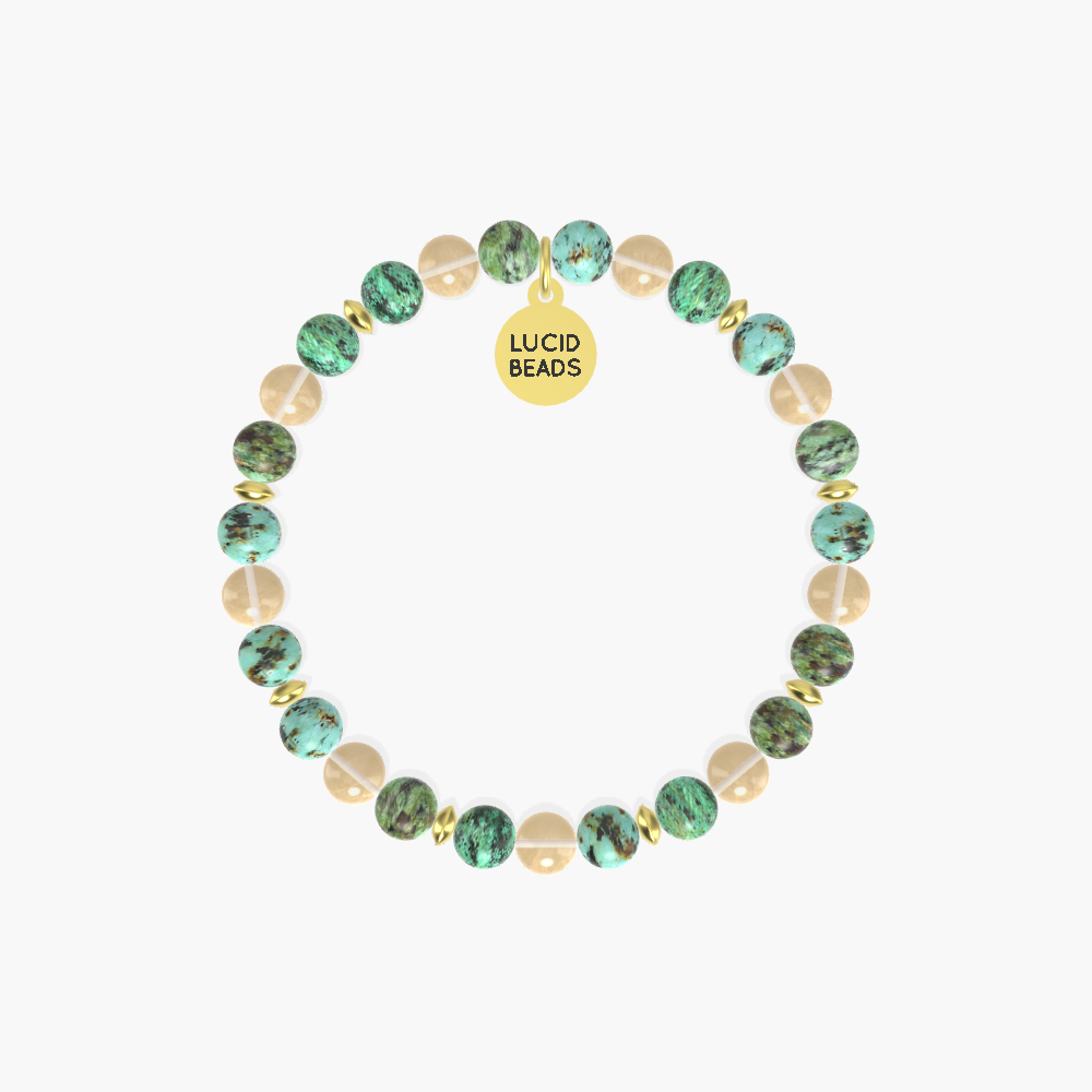 Hopeful Journey - African Turquoise and Citrine Bracelet