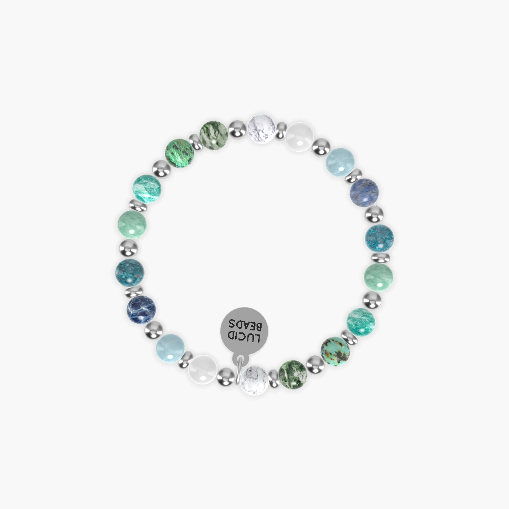 Howlite, Moss Agate, African Turquoise and more Gemstone Bracelet
