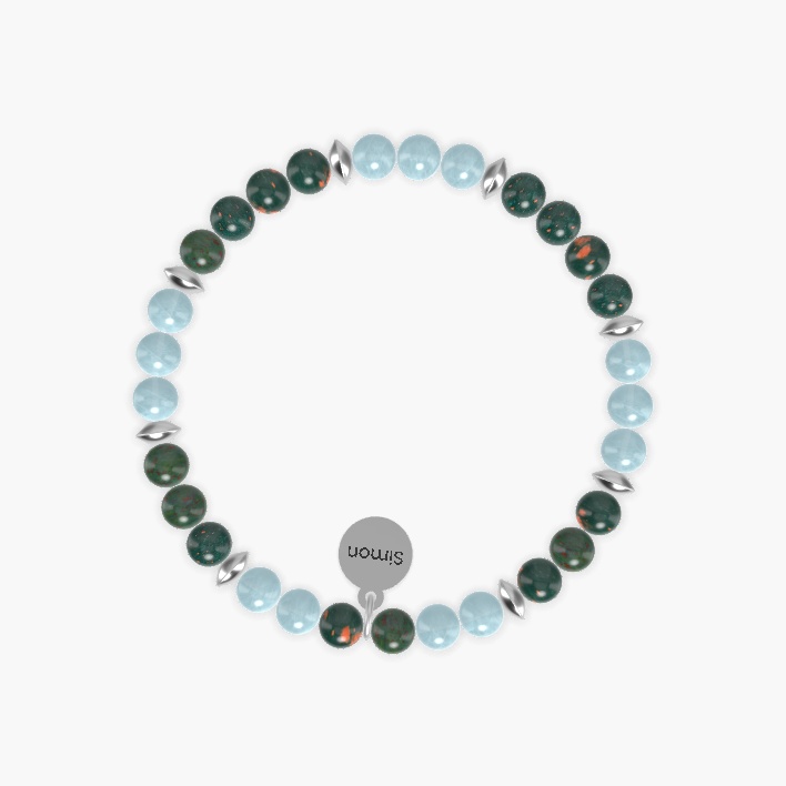 Bloodstone and Aquamarine Bracelet