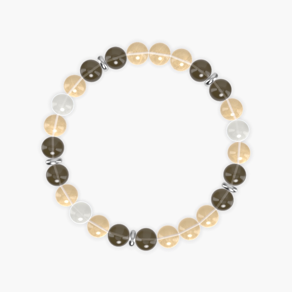 Citrine, Smoky Quartz and Moonstone Bracelet