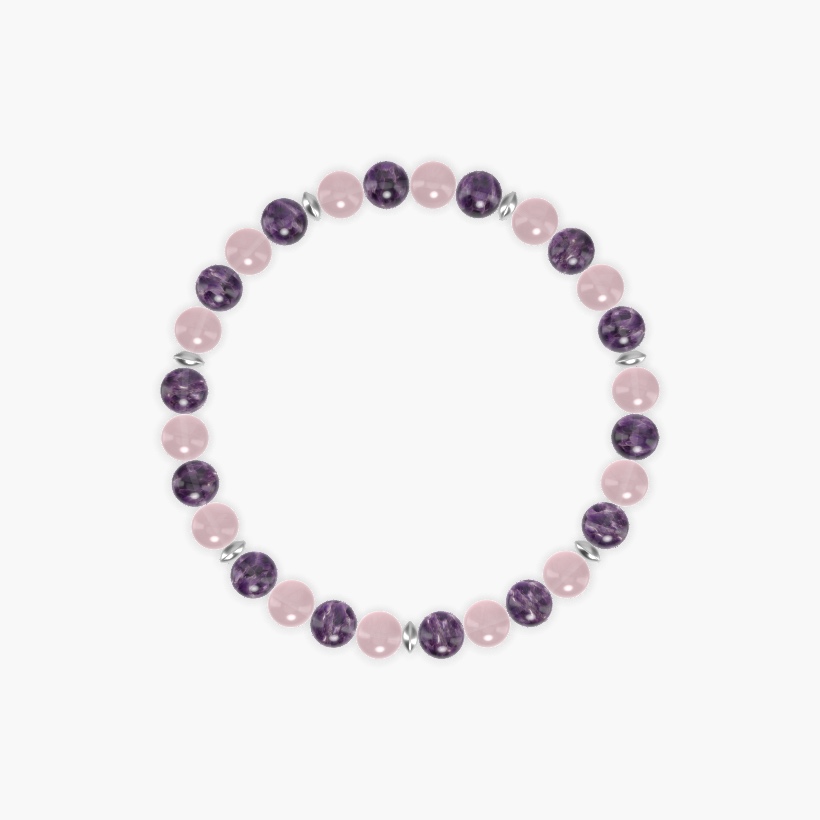 Amethyst and Rose Quartz Bracelet