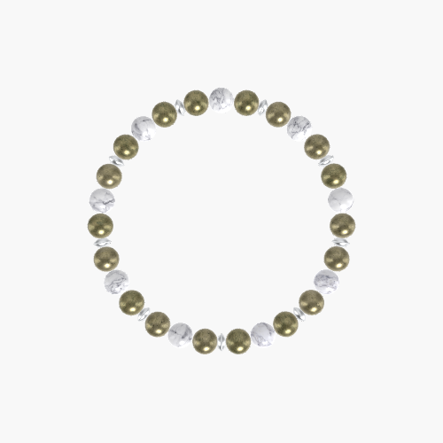 Pyrite and Howlite Bracelet