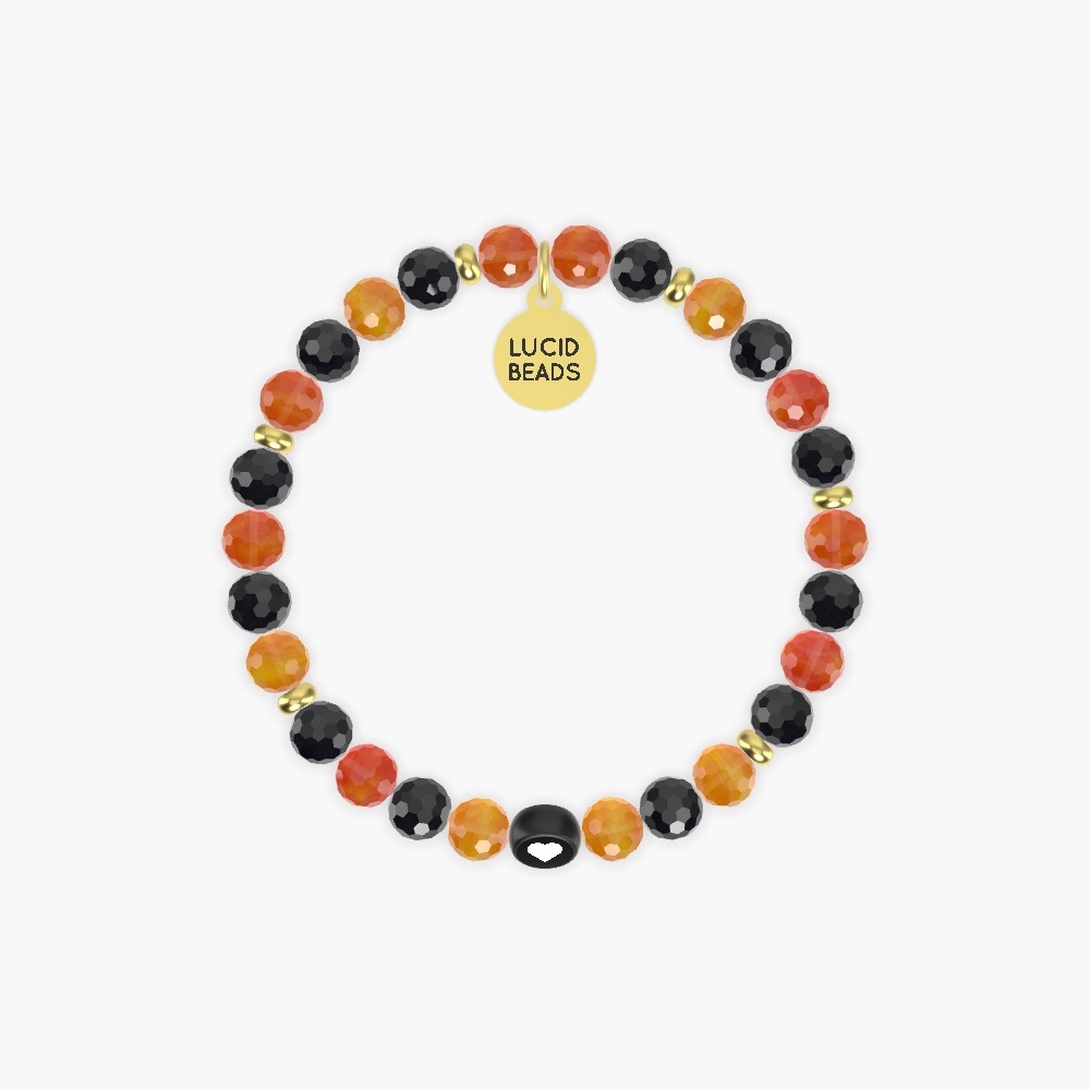 Carnelian and Black Tourmaline Bracelet
