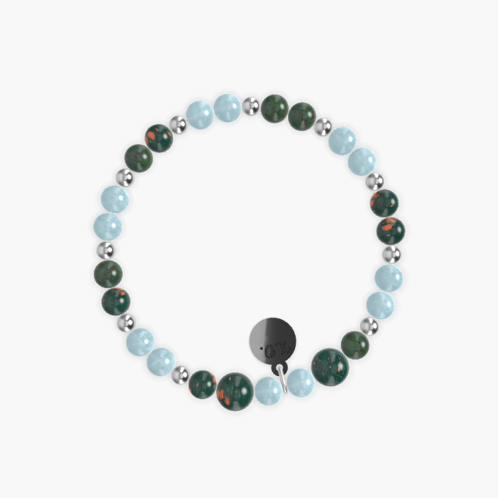 Bloodstone and Aquamarine Bracelet