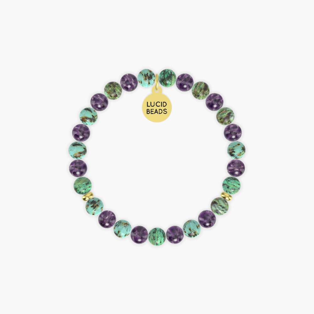 African Turquoise and Amethyst Bracelet