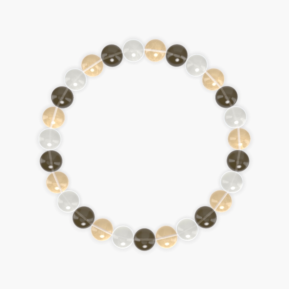 Smoky Quartz, Citrine and Moonstone Bracelet
