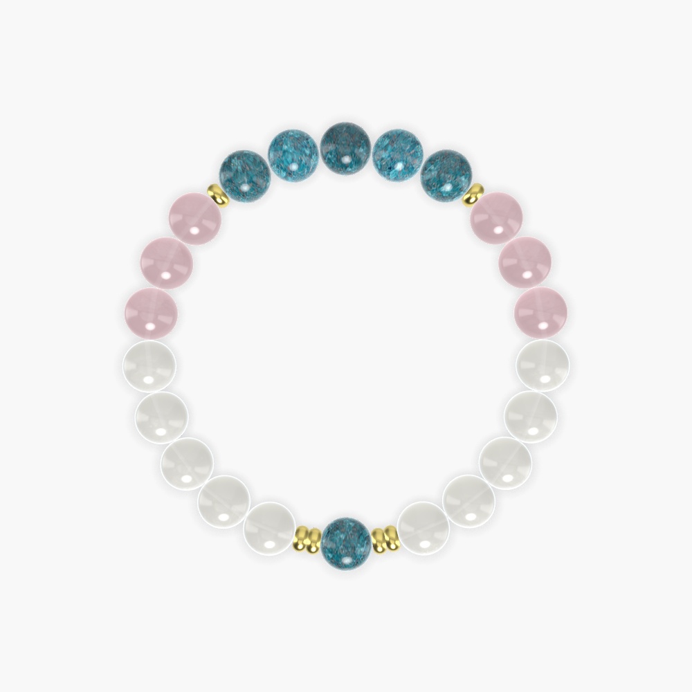 Moonstone, Apatite and Rose Quartz Bracelet