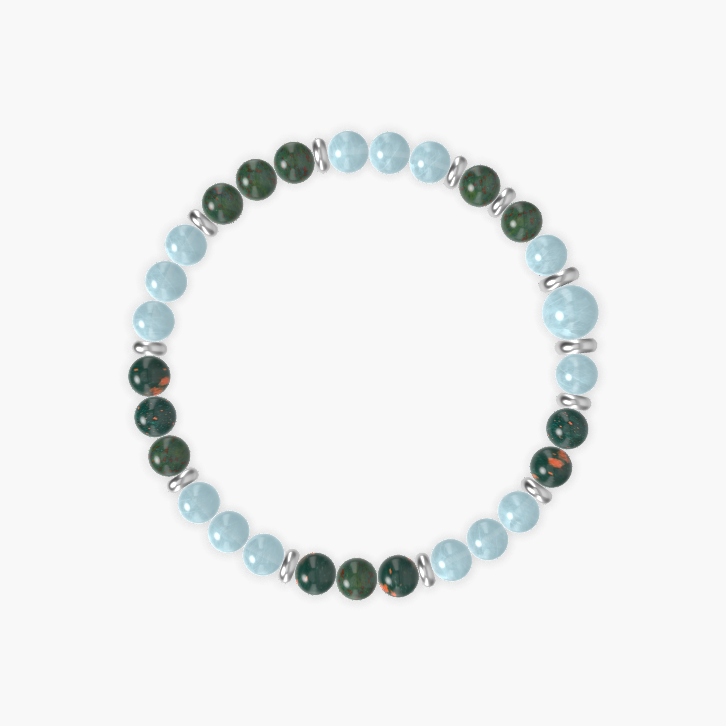 Aquamarine and Bloodstone Bracelet