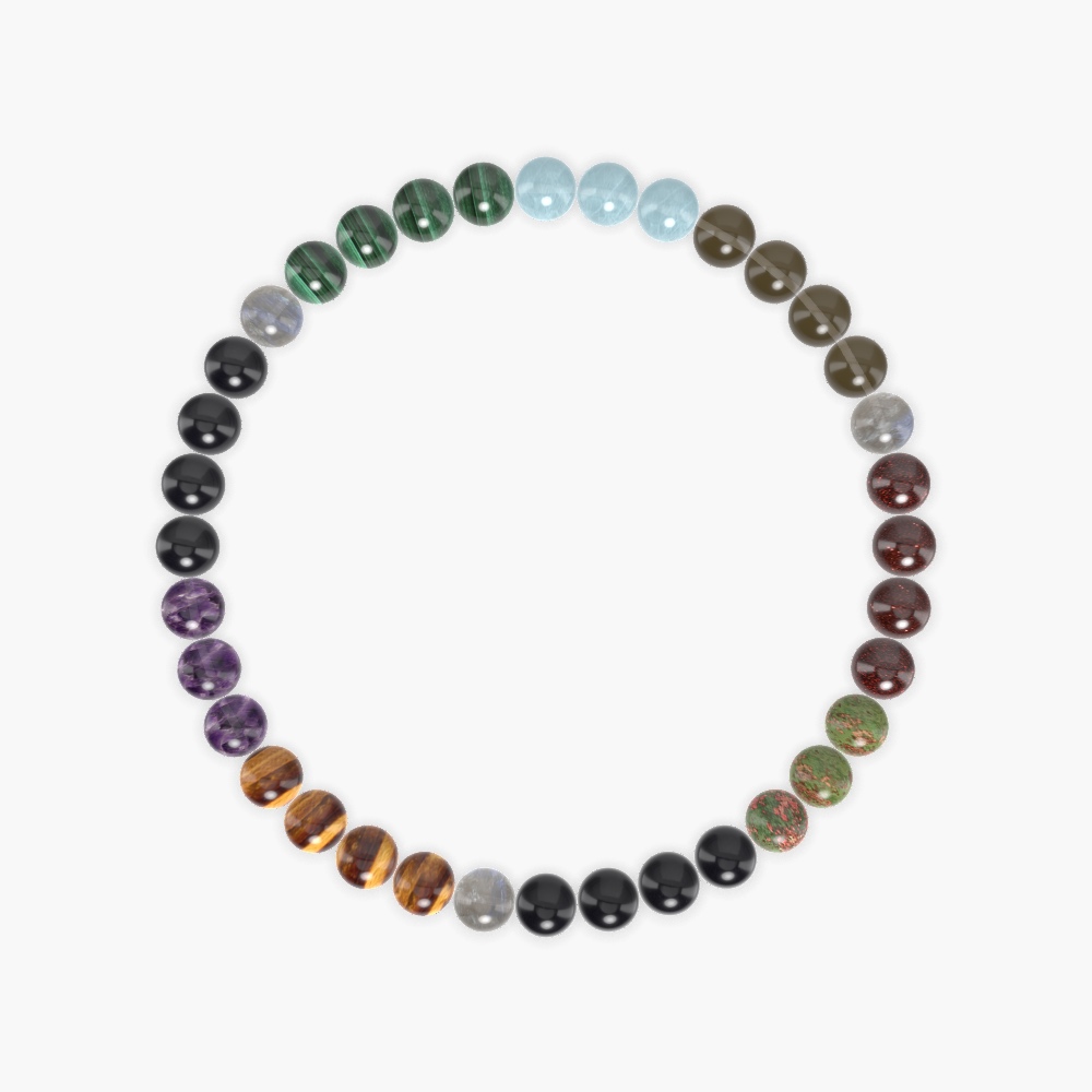 Black Obsidian, Garnet, Smoky Quartz and more Gemstone Bracelet