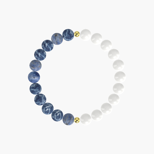 White Jade and Sodalite Bracelet