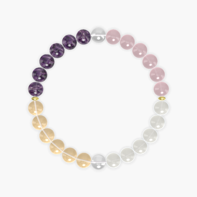 Moonstone, Rose Quartz, Amethyst and more Gemstone Bracelet