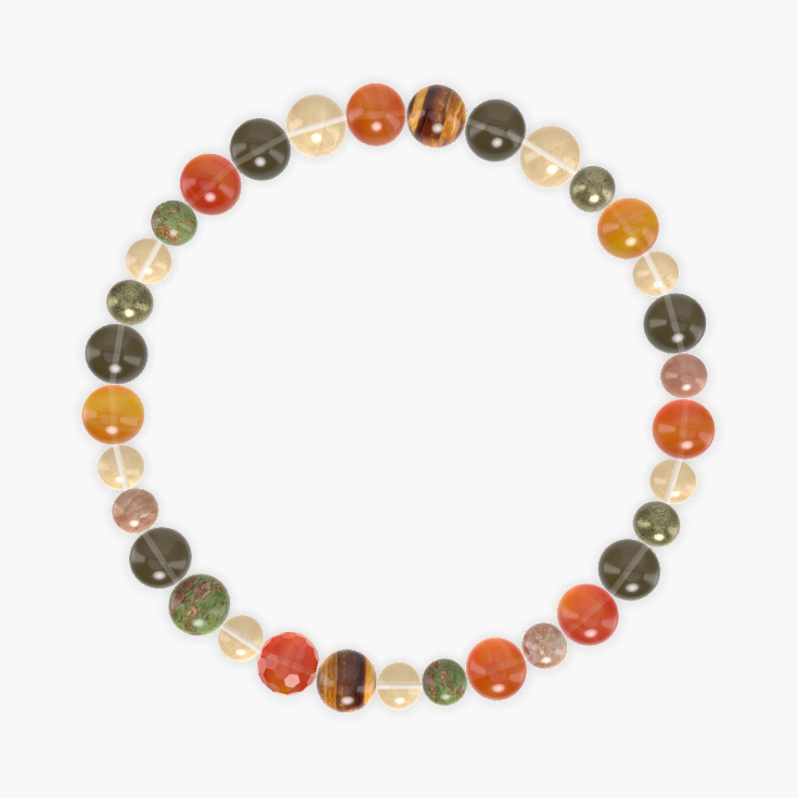 Citrine, Carnelian, Smoky Quartz and more Gemstone Bracelet